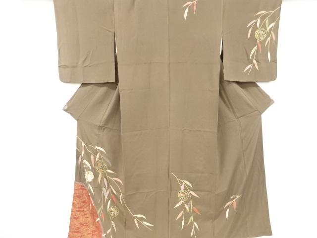 リサイクル　枝垂れ柳に雪輪・花模様訪問着